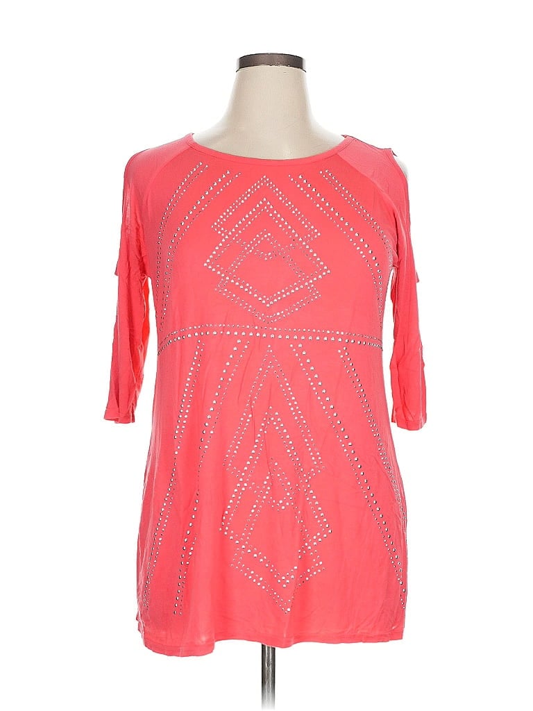 Click to view more detailed imagery on our partner's website Pre-owned Belldini 3/4 Sleeve T-shirt In Pink