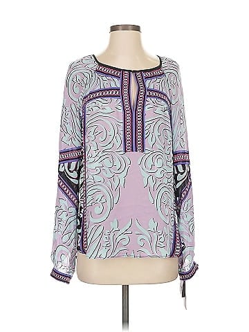 Hale Bob Long Sleeve Silk Top (view 1)