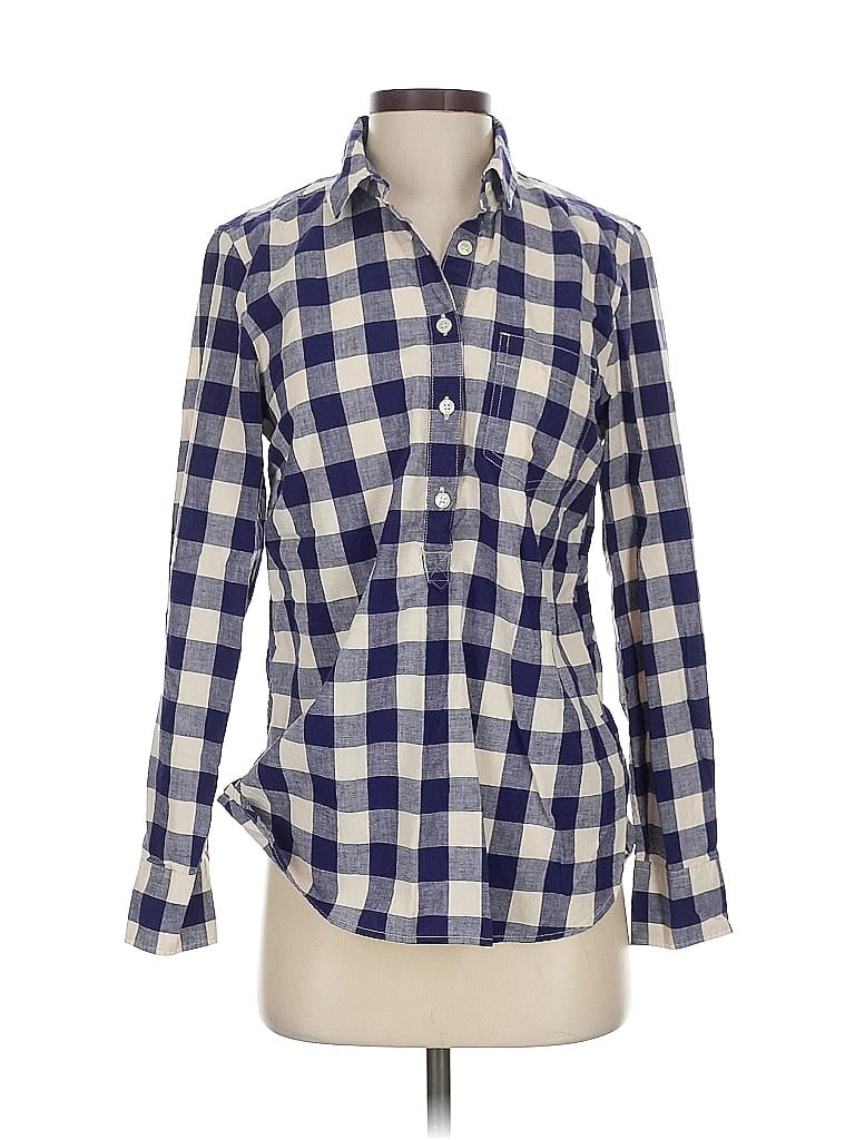 Pre-owned J.crew Factory Store Long Sleeve Button Down Shirt In Blue