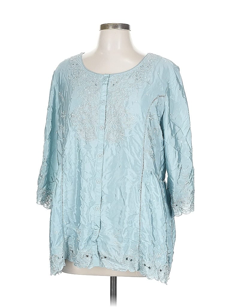 COLDWATER CREEK Pre-owned 3/4 Sleeve Blouse In Blue