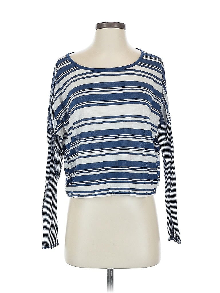 Pre-owned Athleta 3/4 Sleeve T-shirt In Blue