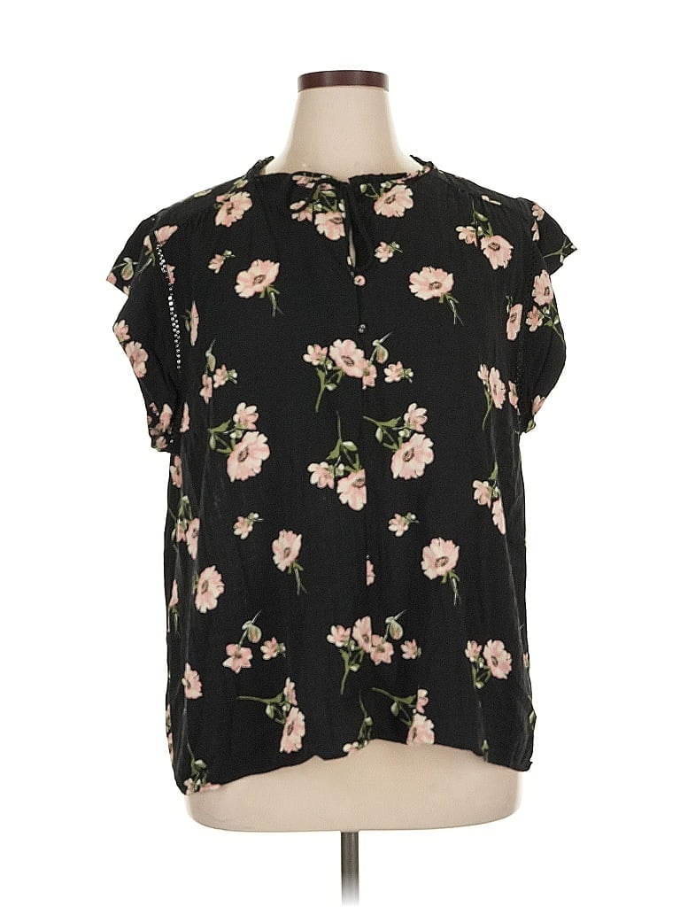 Pre-owned Buffalo By David Bitton Short Sleeve Blouse In Black