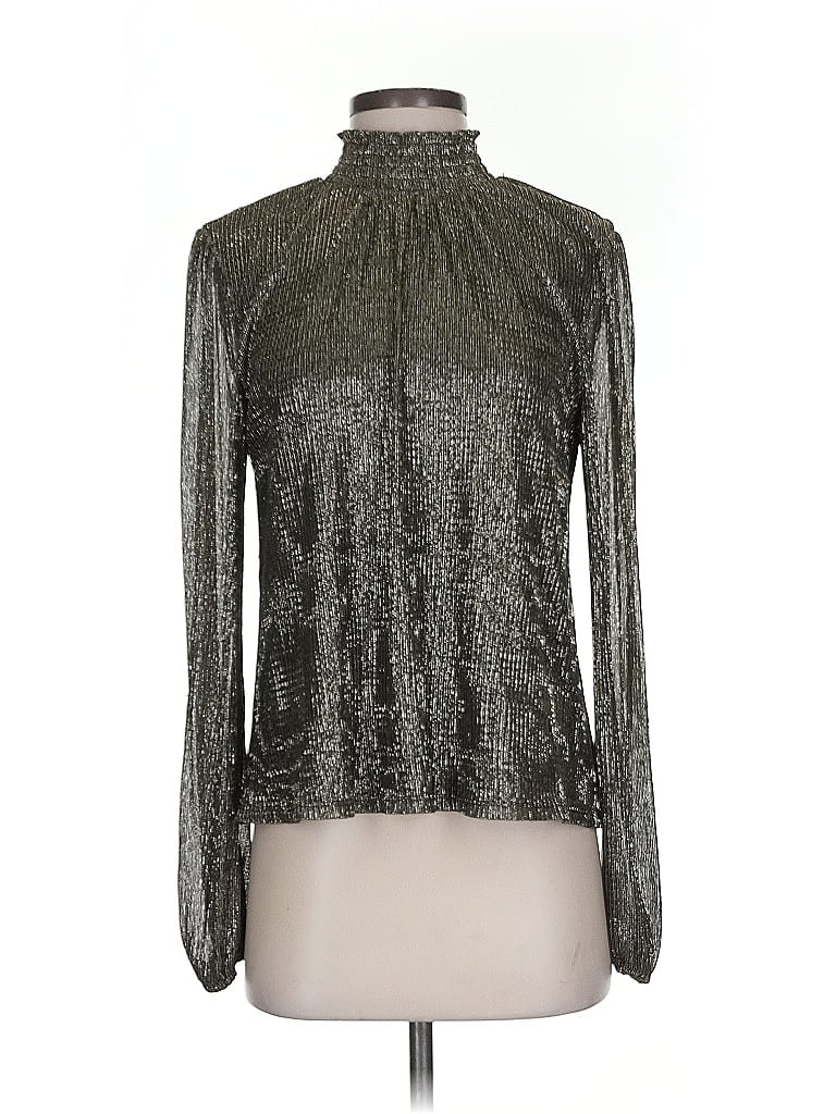 Pre-owned June & Hudson Long Sleeve Turtleneck In Silver