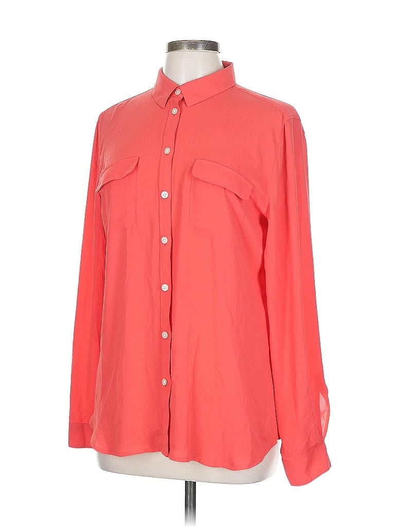 ANN TAYLOR LOFT Pre-owned Long Sleeve Blouse In Orange