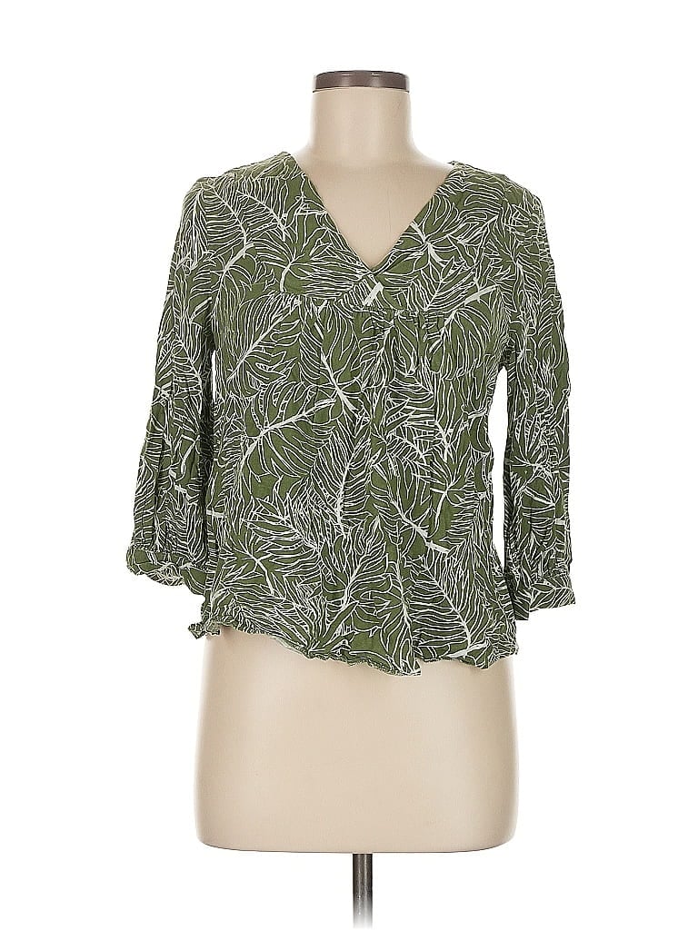 Pre-owned Primark 3/4 Sleeve Blouse In Green