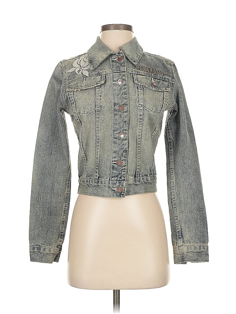 Pre-owned Western Denim Jacket In Gray