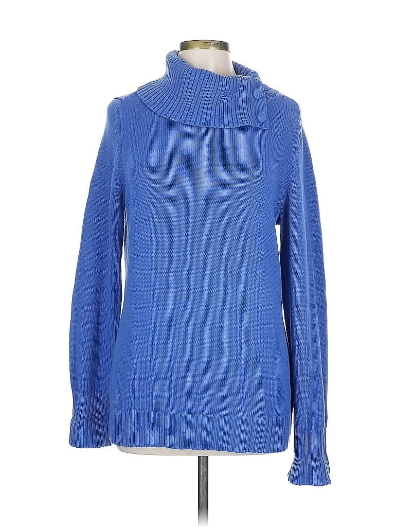 Pre-owned Banana Republic Factory Store Turtleneck Sweater In Blue