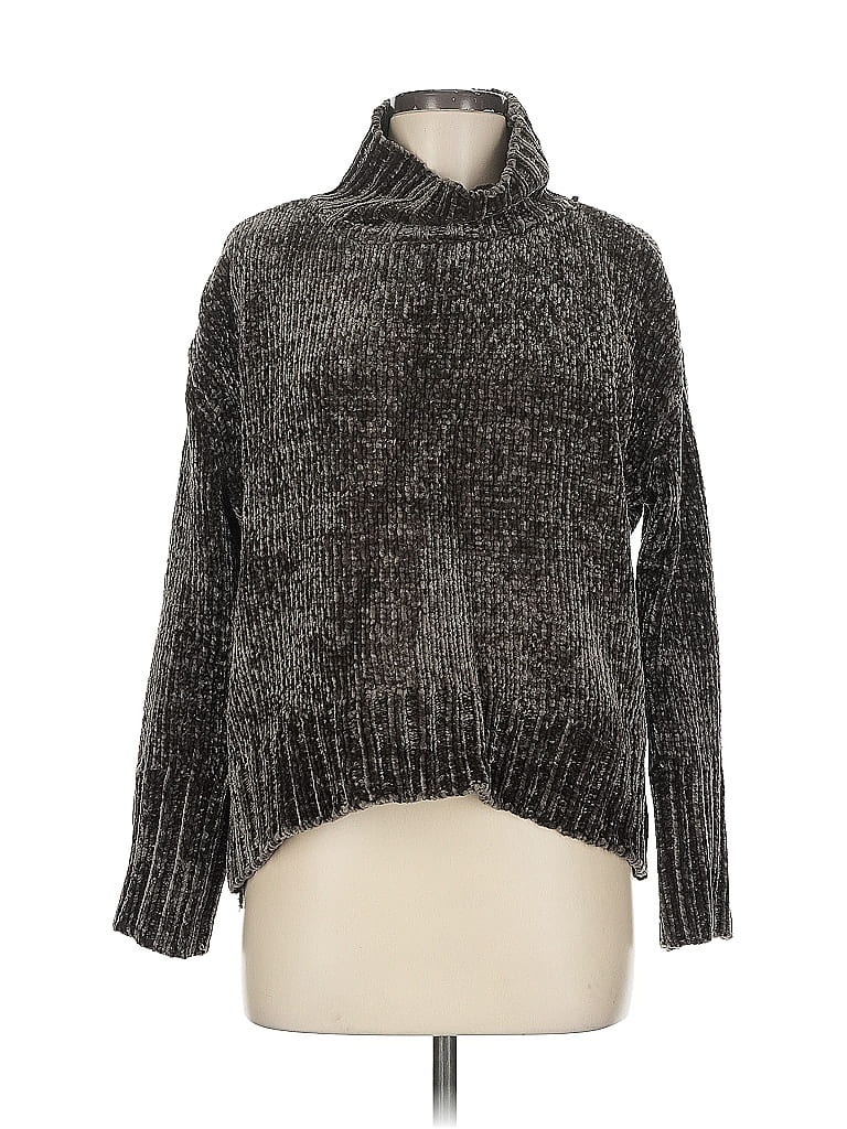 Pre-owned Chelsea & Theodore Turtleneck Sweater In Gray