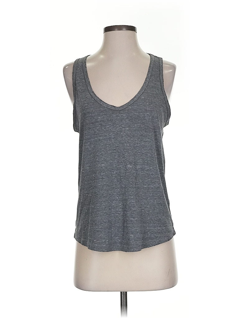 Pre-owned Amo Tank Top Gray Plunge Neckline Tops