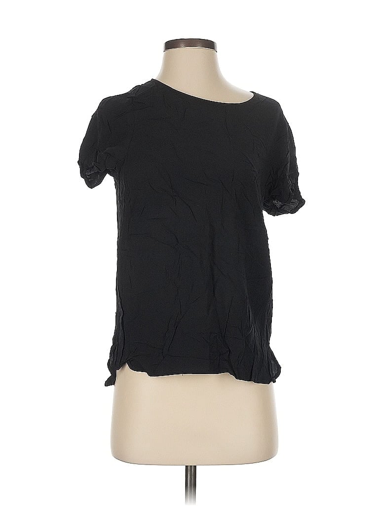 Pre-owned Dr2 Short Sleeve Top Black Keyhole Neckline Tops