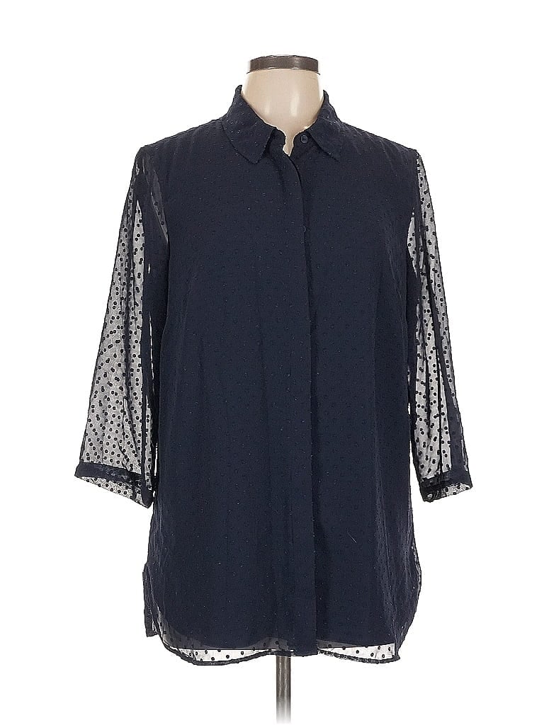 Pre-owned Talbots 3/4 Sleeve Blouse In Blue