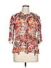 IRO Floral Orange Pink 3/4 Sleeve Blouse Size 34 waist - photo 1