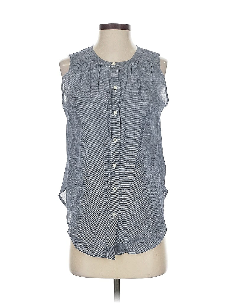 Pre-owned Ann Taylor Loft Sleeveless Button Down Shirt In Gray
