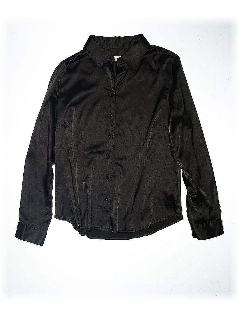 Pre-owned Coldwater Creek Long Sleeve Blouse In Black