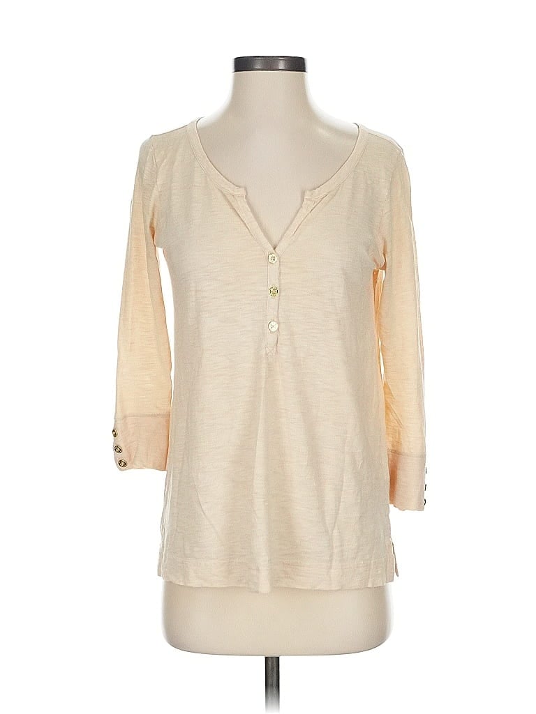 Pre-owned Lilly Pulitzer Long Sleeve Henley Shirt In Brown