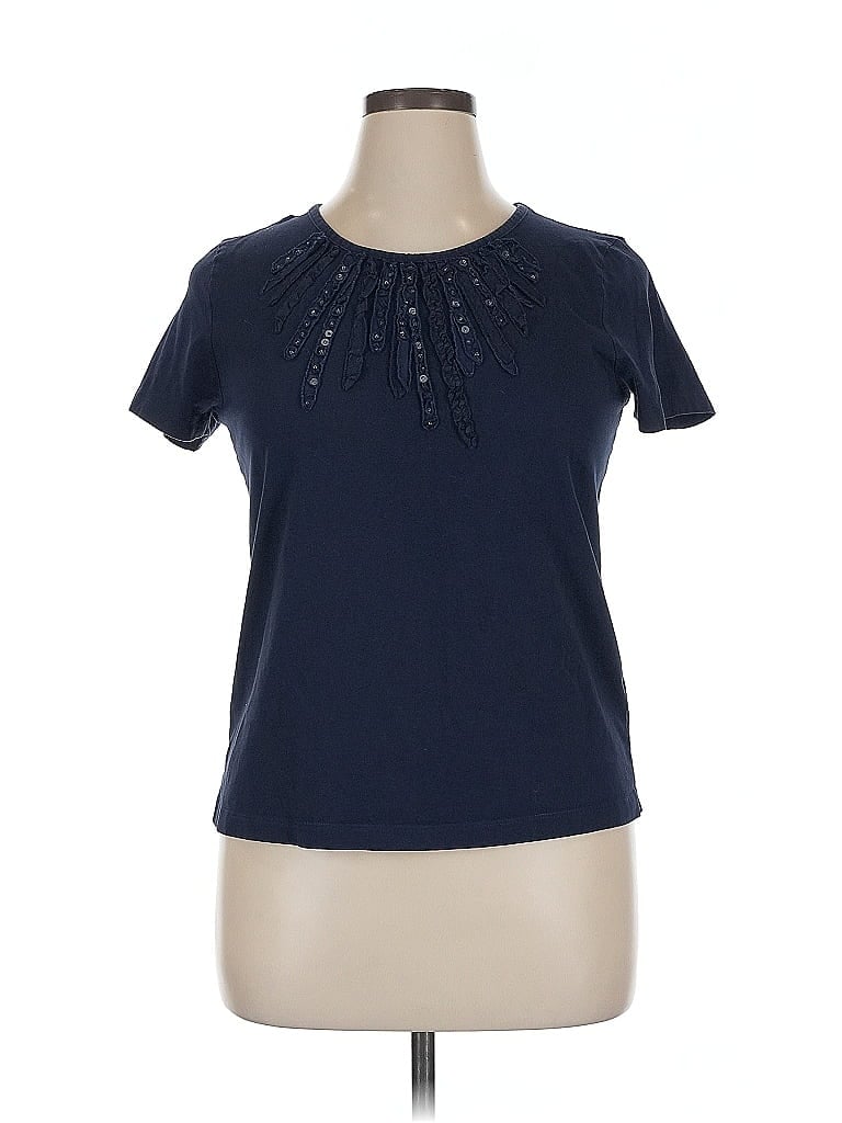 Pre-owned Jones New York Sport Short Sleeve T-shirt In Blue