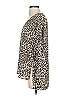 DR2 100% Polyester Animal Print Tan Long Sleeve Blouse Size S - photo 5