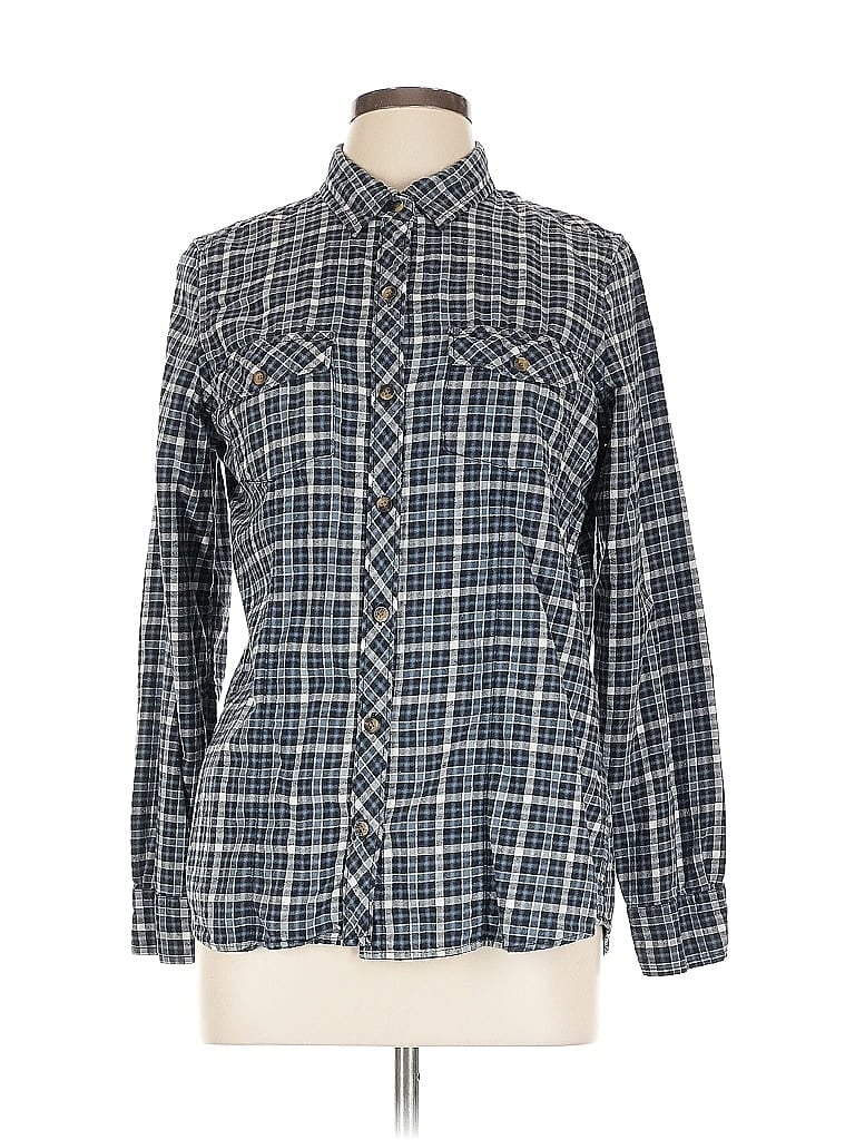 Pre-owned Eddie Bauer Long Sleeve Button Down Shirt In Blue