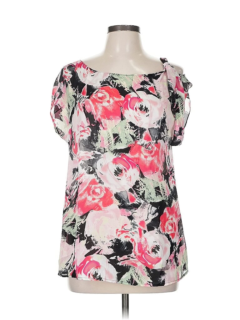 Pre-owned Quintessential Short Sleeve Blouse In Pink