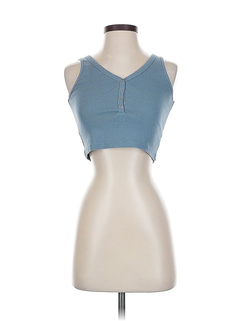 Pre-owned Aster Tank Top Blue Strapless Neckline Tops