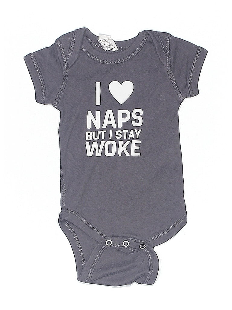 Pre-owned Rabbit Skins Babies' Short Sleeve Onesie In Gray