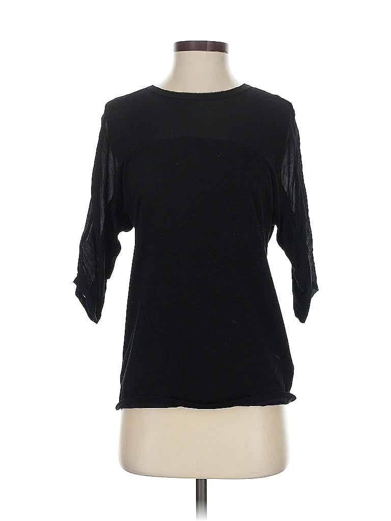 Click to view more detailed imagery on our partner's website Pre-owned Left Coast By Dolan 3/4 Sleeve Top Black Boatneck Tops