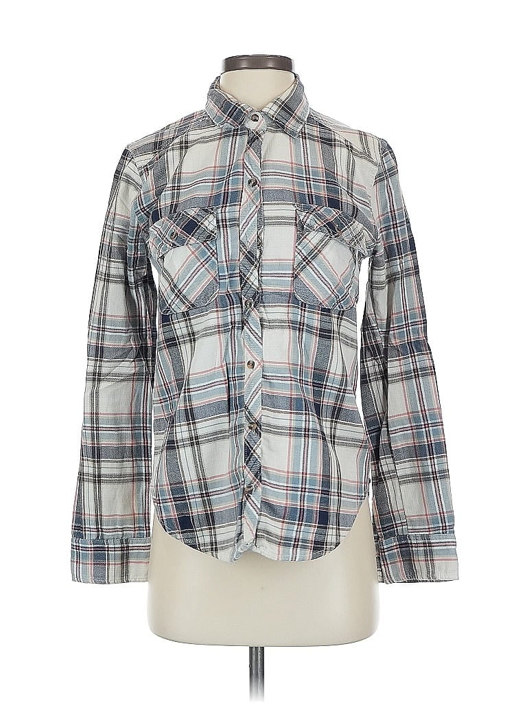 Pre-owned Abercrombie & Fitch Long Sleeve Button Down Shirt In Blue