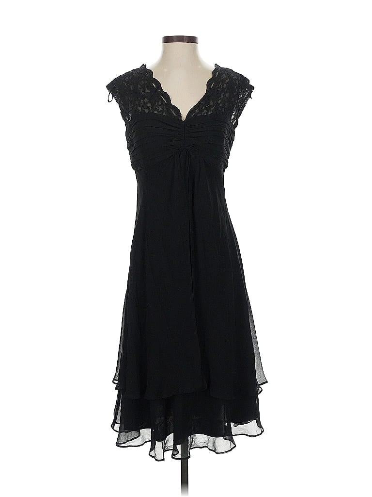 Donna Ricco Solid Black Cocktail Dress Size 4 - photo 1