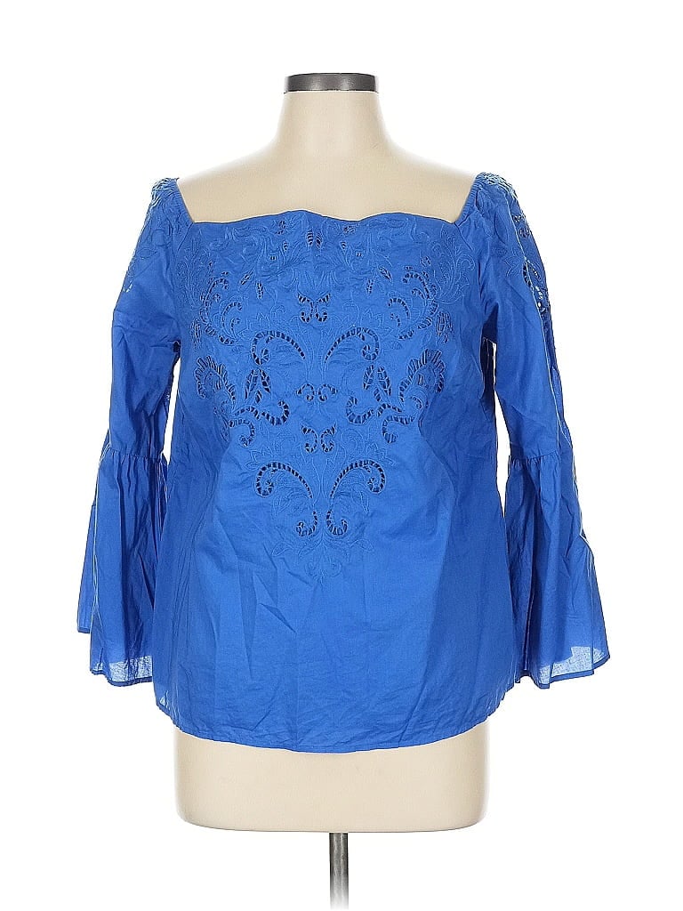 Click to view more detailed imagery on our partner's website Pre-owned Chico's 3/4 Sleeve Blouse In Blue