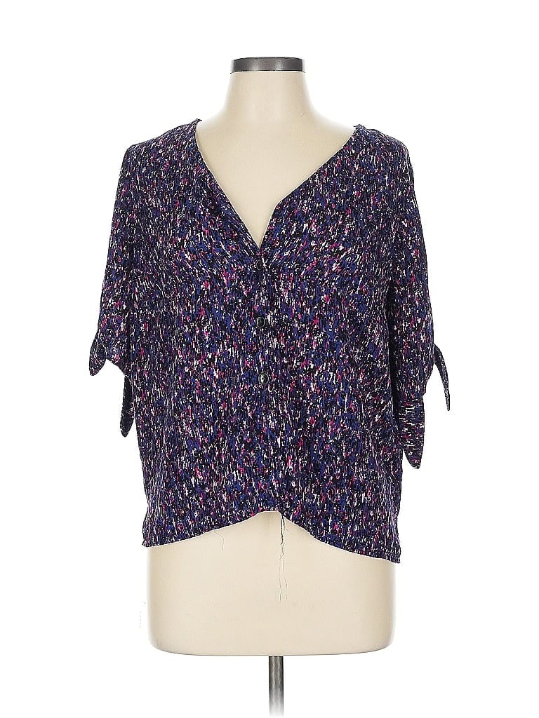 Pre-owned Apt. 9 Short Sleeve Blouse In Purple