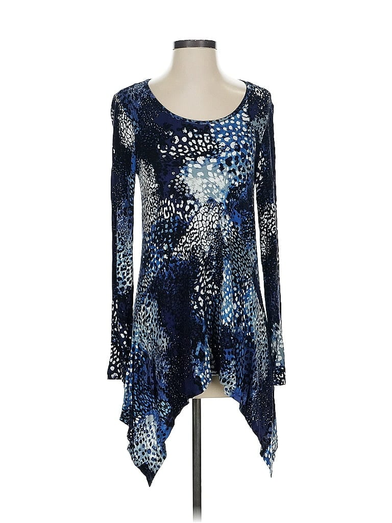 Joseph A. Blue Long Sleeve Blouse Size S - photo 1