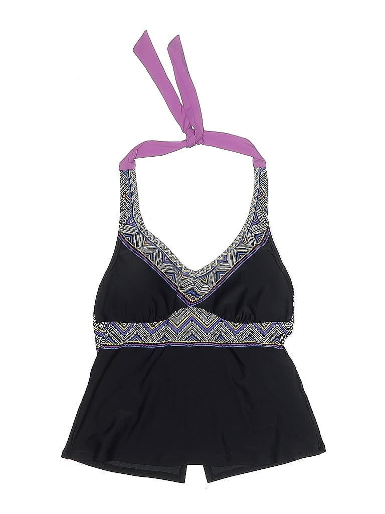 Pre-owned Athleta Swimsuit Top Black Paisley Pattern Swimwear