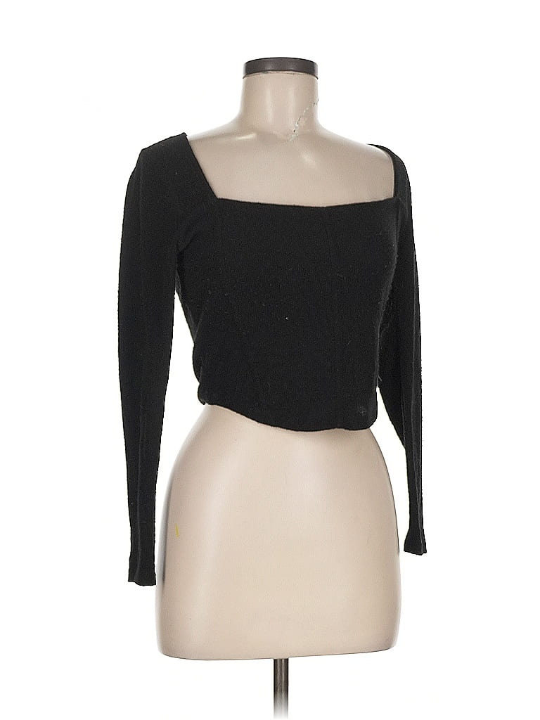 Pre-owned Lush 3/4 Sleeve T-shirt In Black