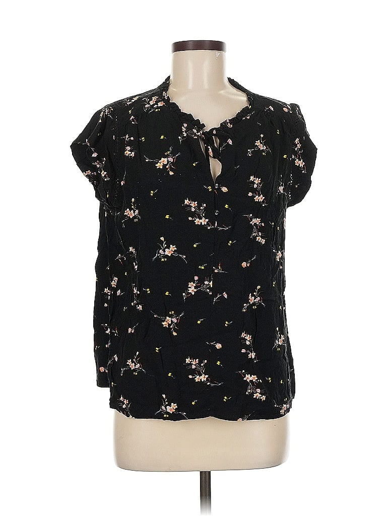 Pre-owned Buffalo By David Bitton Short Sleeve Blouse In Black