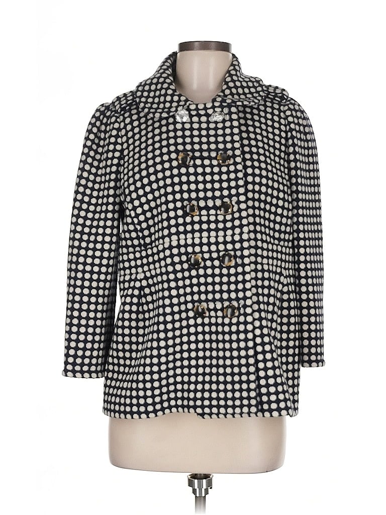Juicy Couture Houndstooth Ivory Wool Coat Size M - photo 1