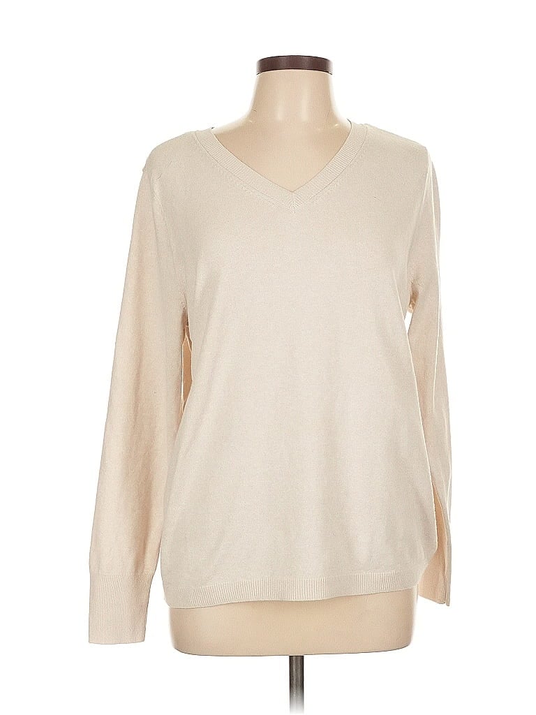 Pre-owned Croft & Barrow Pullover Sweater In White