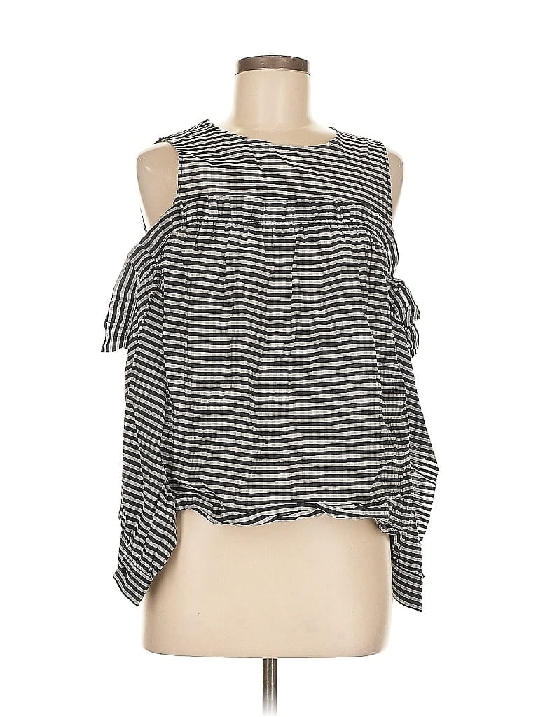 Pre-owned H&m Sleeveless Blouse In Black
