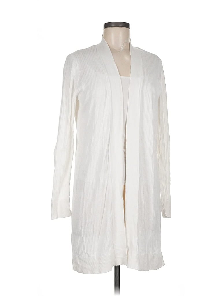 Pre-owned Ann Taylor Loft Outlet Cardigan Sweater In White