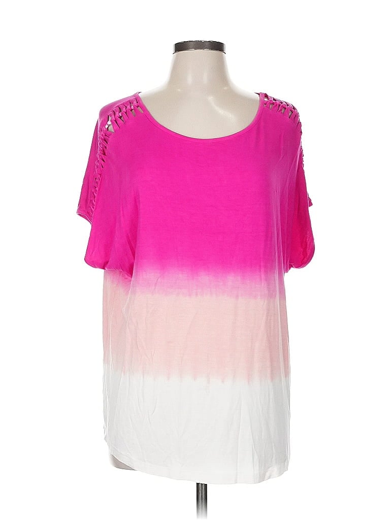 Pre-owned Rxb Short Sleeve Top Pink Scoop Neck Tops