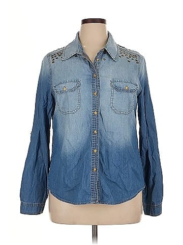 New Directions Long Sleeve Button-Down Shirt (view 1)