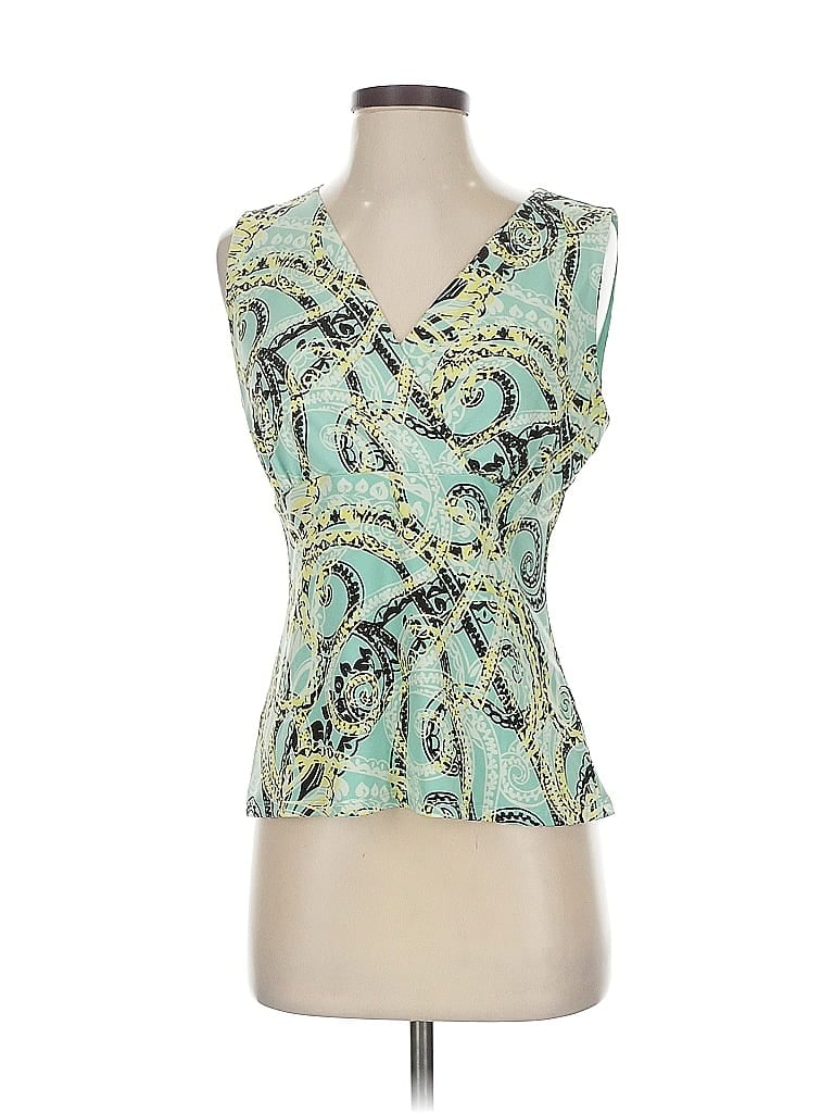 Pre-owned Kasper Sleeveless Blouse In Green