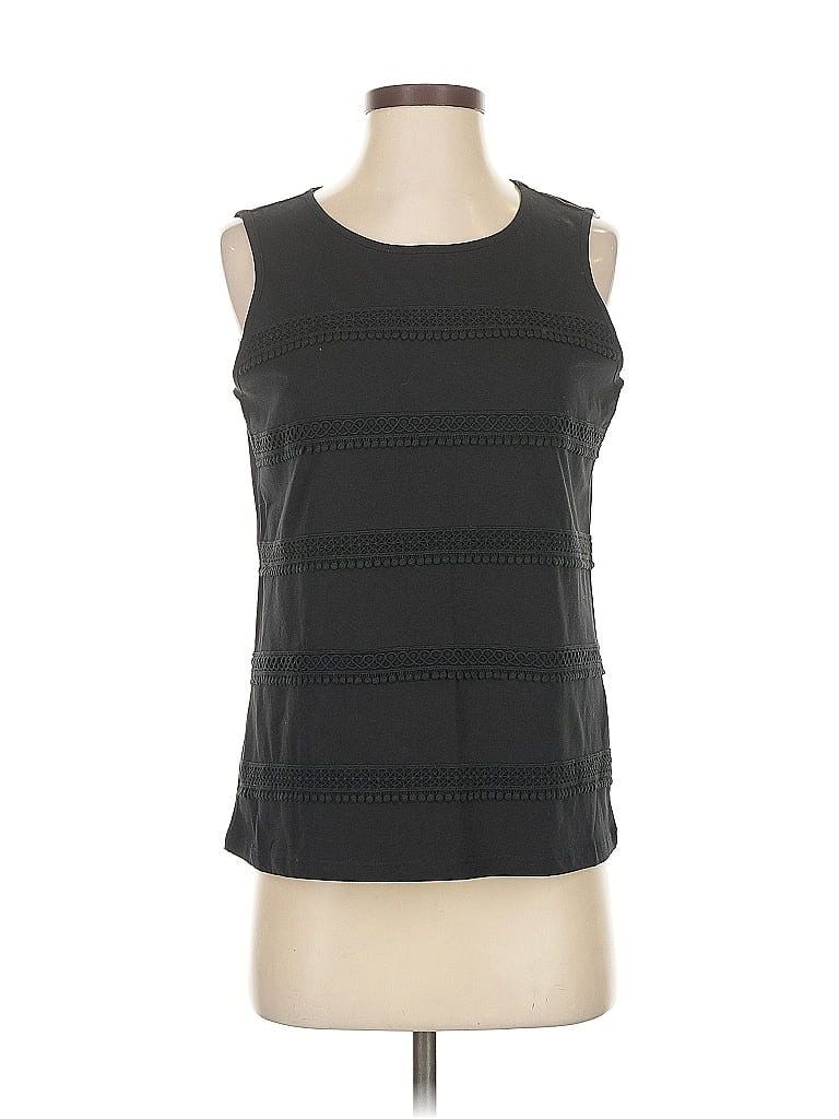 Pre-owned Talbots Outlet Sleeveless Top Black Scoop Neck Tops