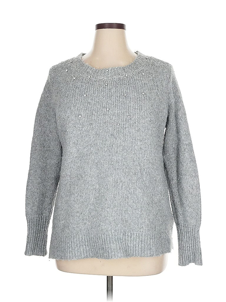Pre-owned Lane Bryant Pullover Sweater In Gray