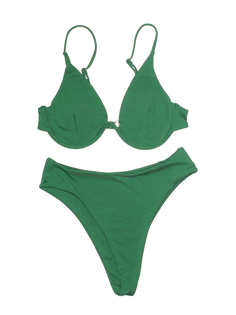 Pre-owned Unbranded Two Piece Swimsuit In Green