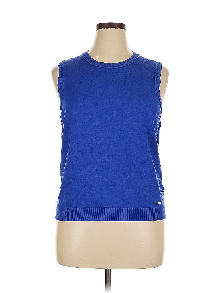 Ellen Tracy Sleeveless T-shirt In Blue