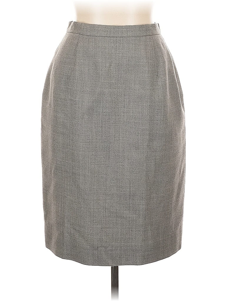 Pre-owned Kasper Wool Skirt In Gray
