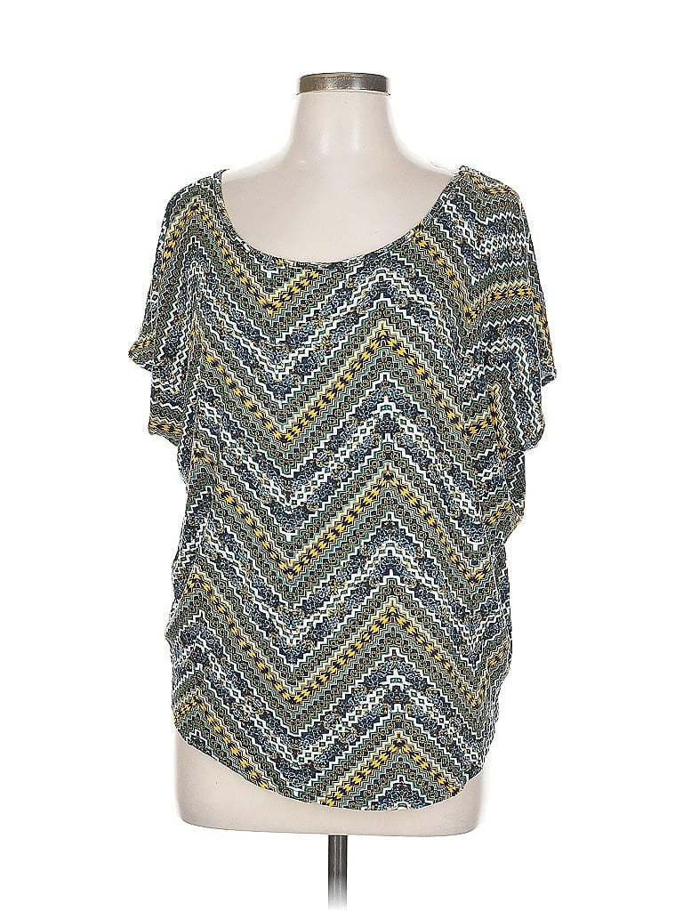 Pre-owned Bobeau Short Sleeve Blouse In Blue