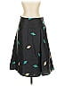 Monsoon 100% Silk Graphic Teal Silk Skirt Size 4 - photo 1