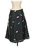 Monsoon 100% Silk Graphic Teal Silk Skirt Size 4 - photo 2