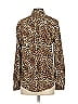 H&M 100% Polyester Animal Print Brown Long Sleeve Blouse Size 2 - photo 2